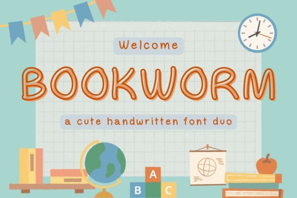 Bookworm Duo: A Whimsical Font for Playful Design